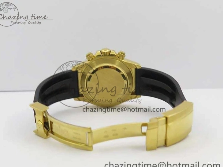 MiroTime 0124 Daytona 116589RBOW YG Rainbow Crystal BLF Best Edition Black Dial on Rubber Strap A EasyMatch 3238